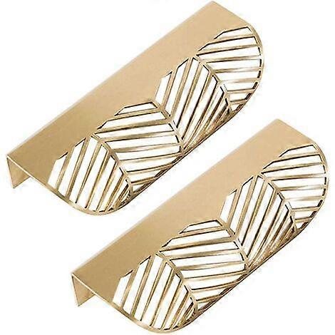 Furniture Handles, Cabinet Cupboard, Solid Brass, Leaf Shaped