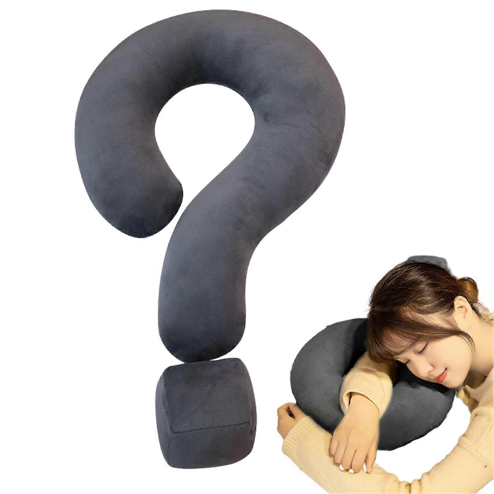 Neck Pillow for Traveling, Question Mark Shape, Soft Head Support, 21.65In Length