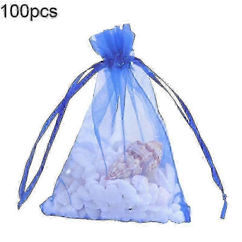 100pcs Solid Color Yarn Gift Bag Wedding Candy Lucky Pouch Storage Container