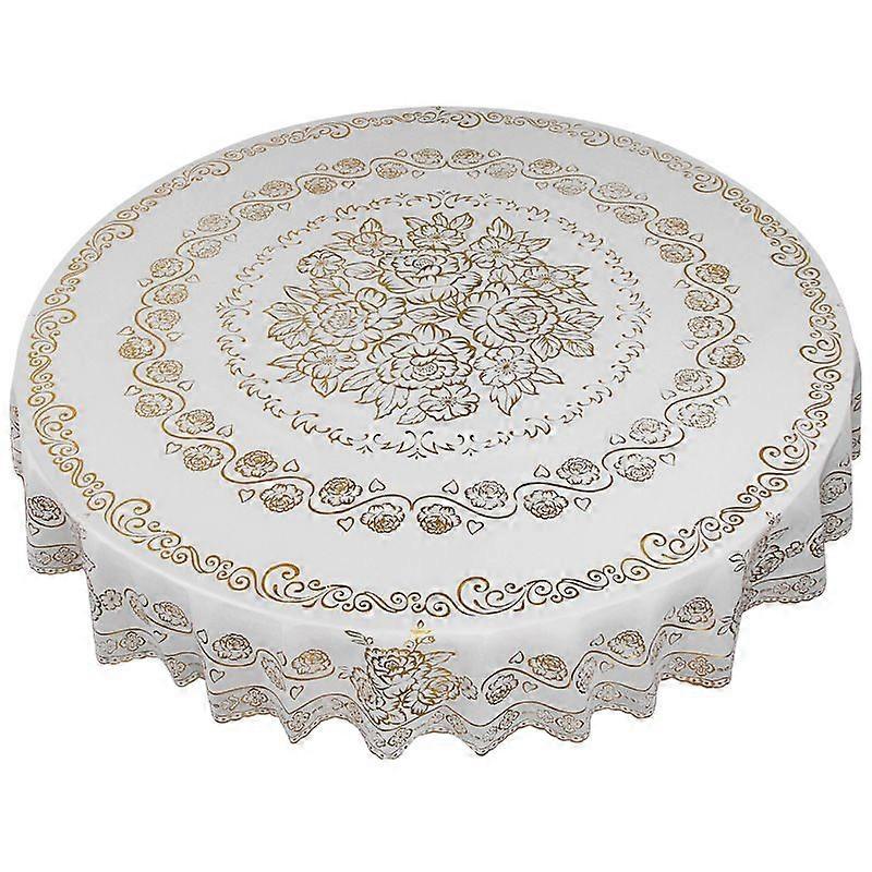 pvc bronzing lace round tablecloth home hotel printed tablecloth