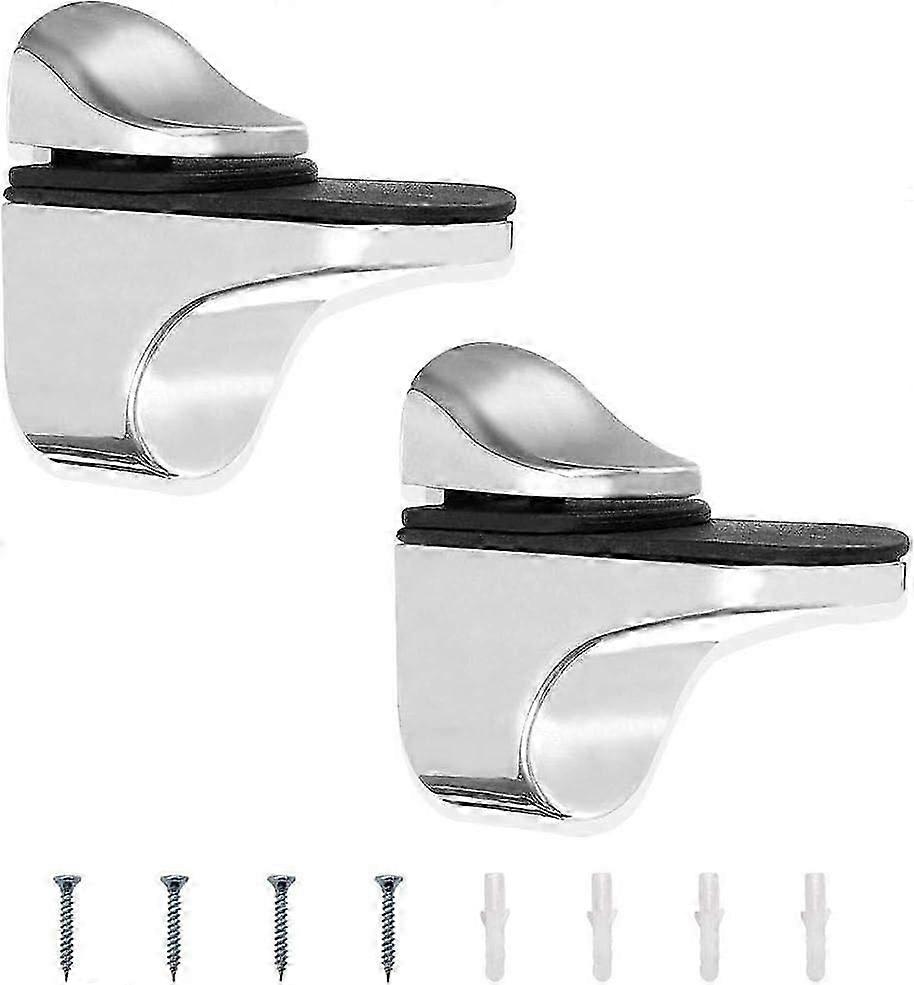 ​10 Pcs Adjustable Glass Shelf Brackets for 3-20mm Thickness Kitchen Cabinets - Heavy Duty Floating Shelf Support Clips​