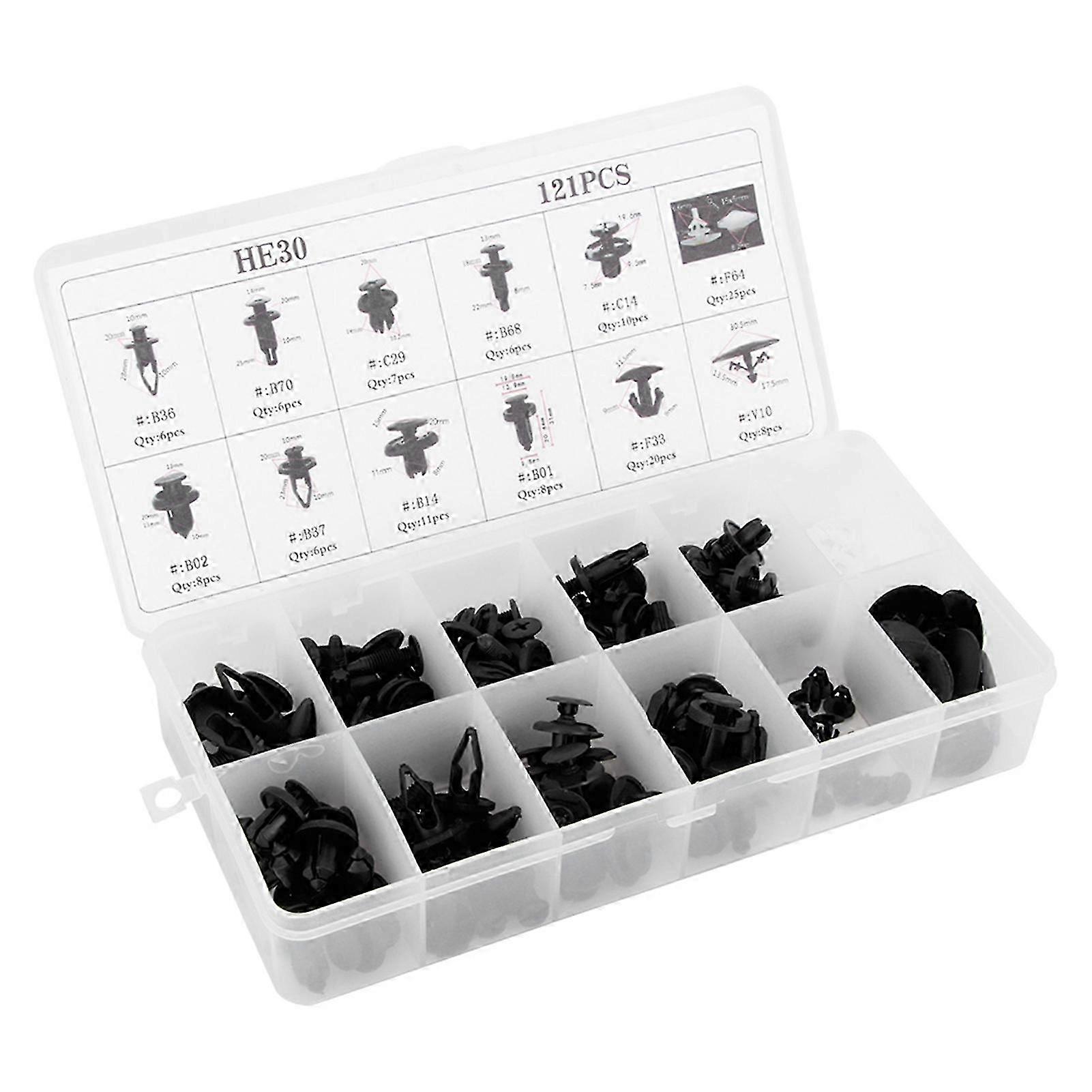 121pcs Car Body Clips and Trim Push Pin Rivet Retainer Fastener Compatible with Honda