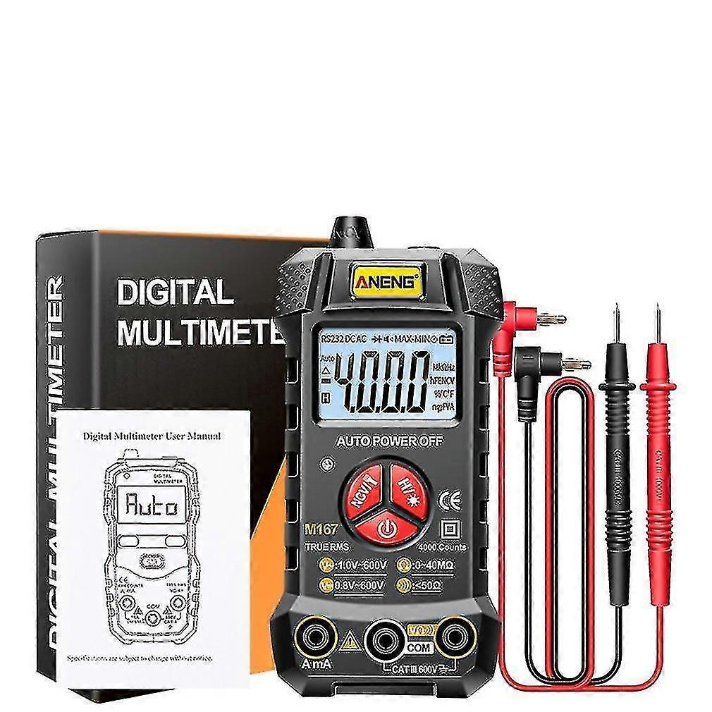 Aneng M167 Digital Mini Multimeter Ac/dc Electrical Instruments Tester Auto Multimetro True Rms Transistor Ncv Multi Meter