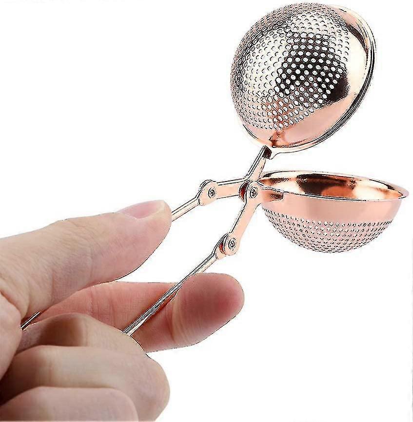 Stainless Steel Tea Infuser Ball with Clamp Filter Spoon