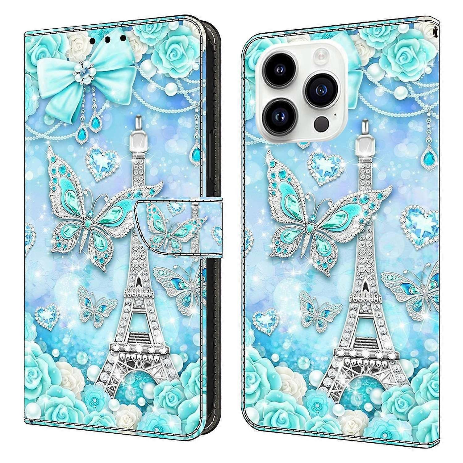 For iPhone 16 Pro Wallet Case Pattern Printing Stand Leather Flip Phone Cover