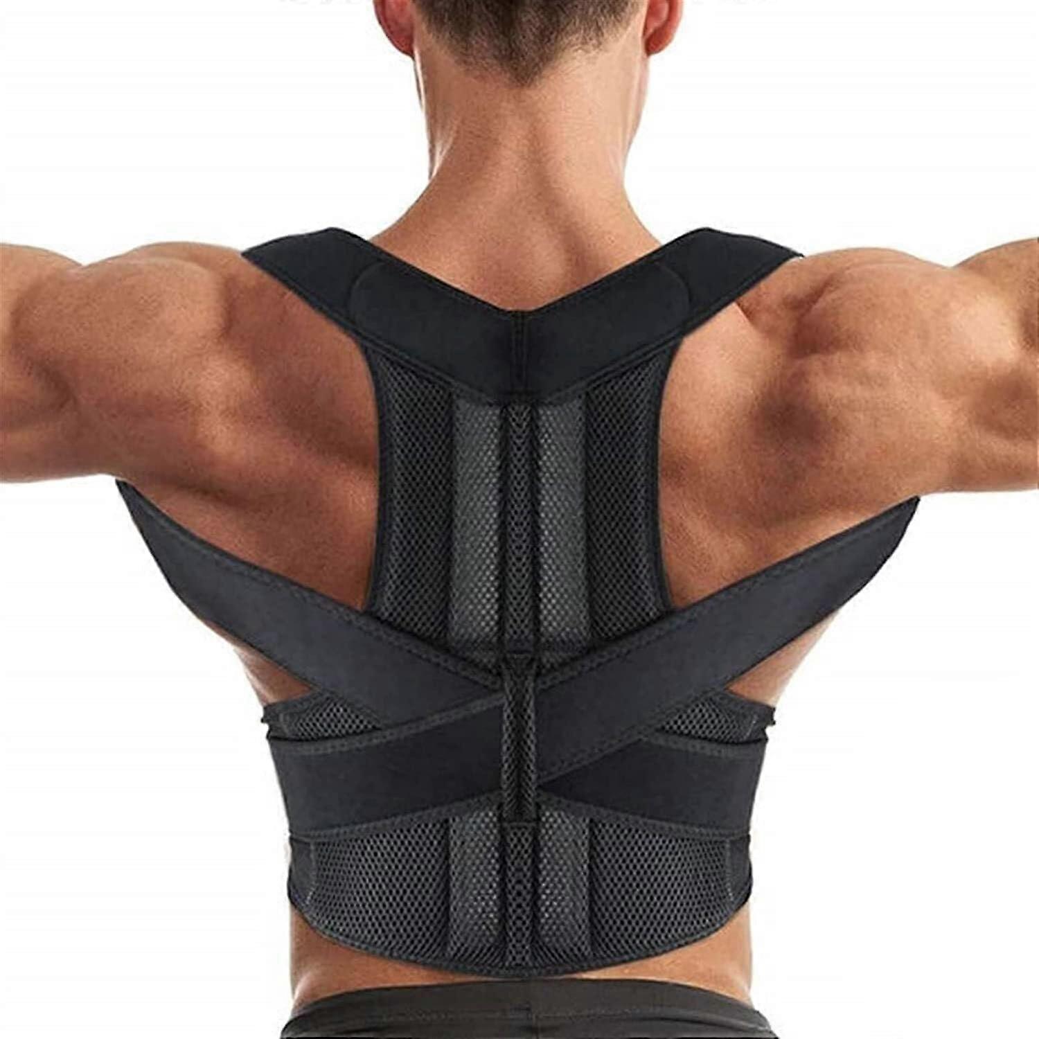 Posture Corrector Back Brace for Men, Women, and Teens - Adjustable Shoulder and Lumbar Support Belt for Full Back Alignment