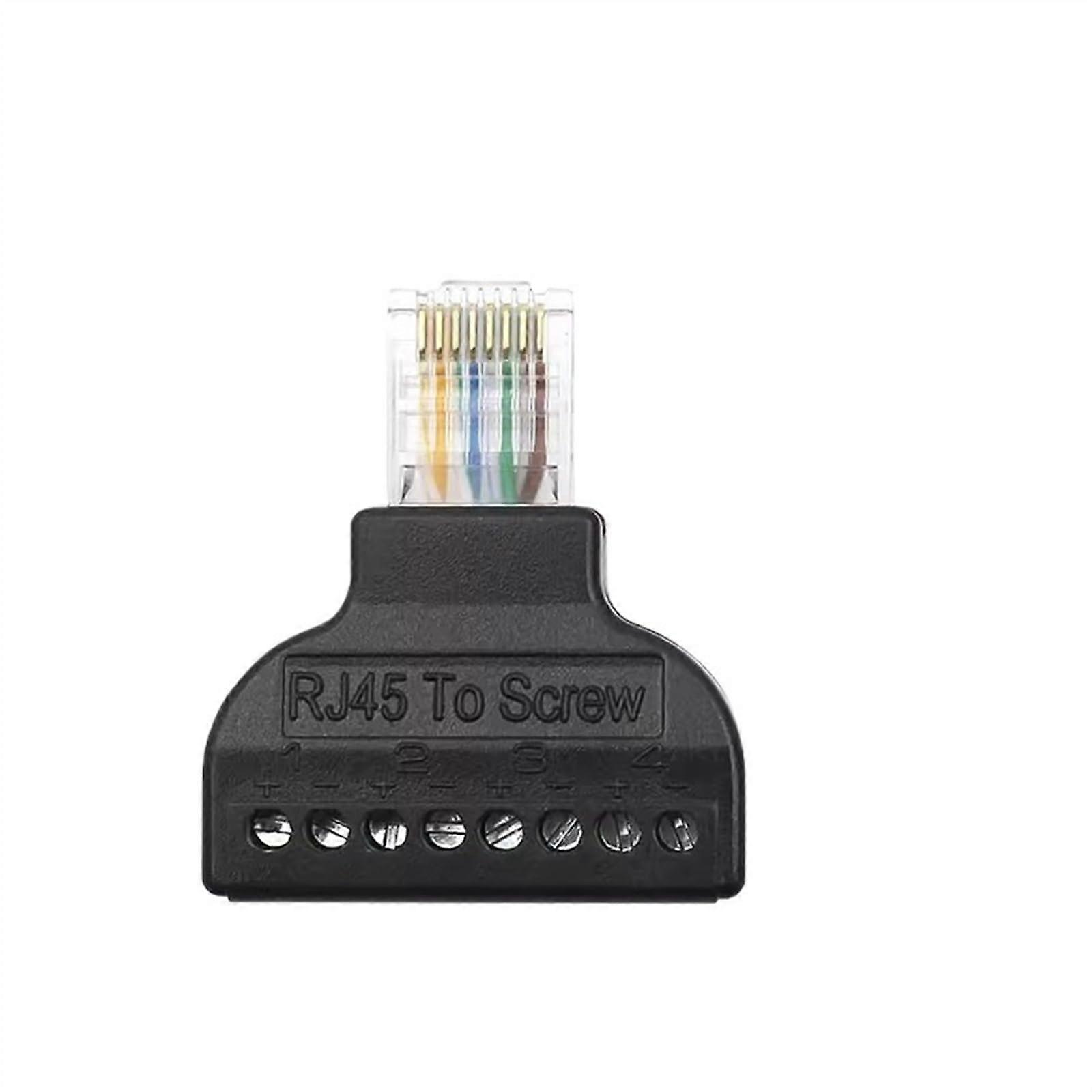 RJ45 Male To 8 Pin Screw Terminal Adapter 2/4/8 Pcs Kit For 8 Pin Terminal Block Connector
