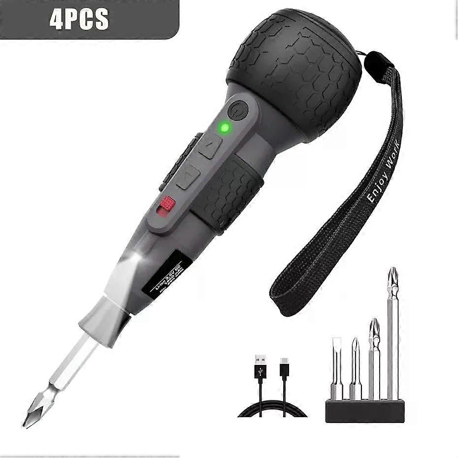 Powerful Mini Electric Screwdriver Mini Drill 3-Level Torque Type-C LED Light Pen-Style Home maintenance Easy for Beginners