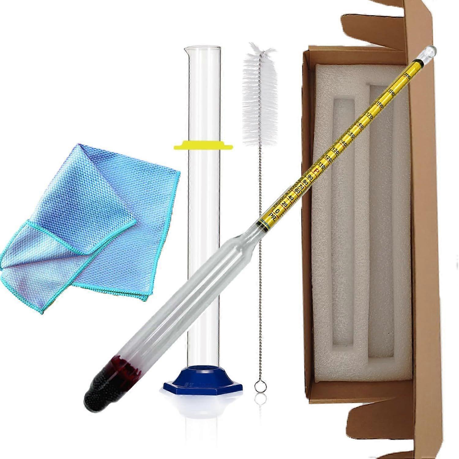 2025 Latest Model  Alcohol Hydrometer Meter Test Kit 0-200 Proof & Tralle,with