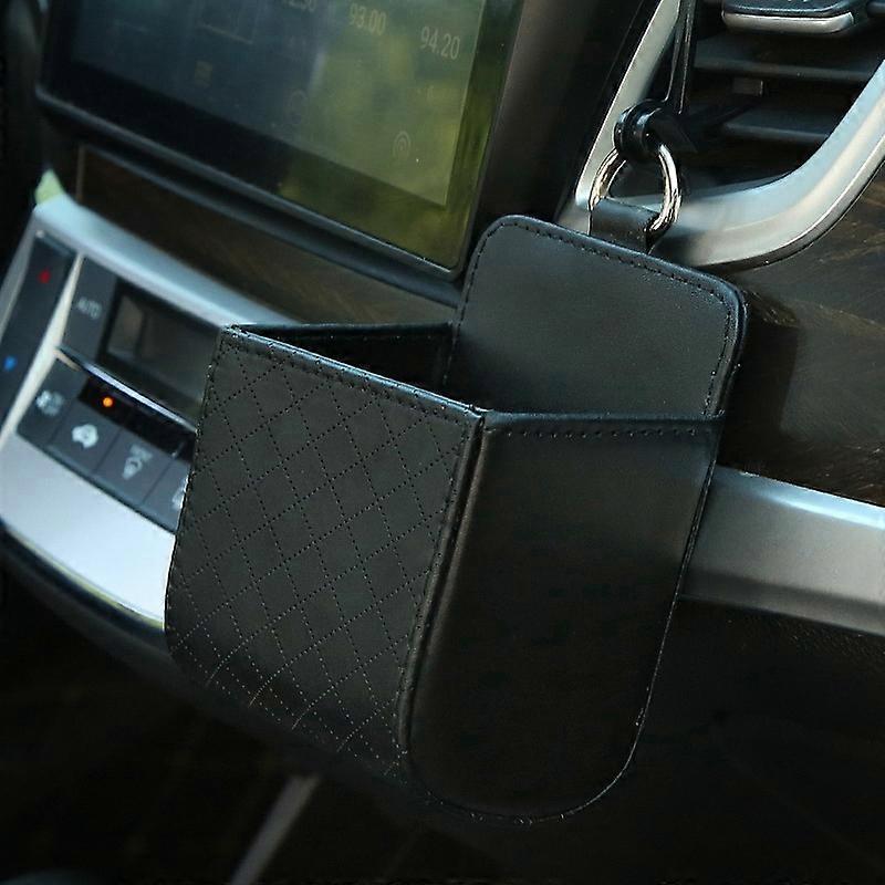 Car Air Outlet Leather Multifunctional Mobile Phone Card Hanging Storage Box