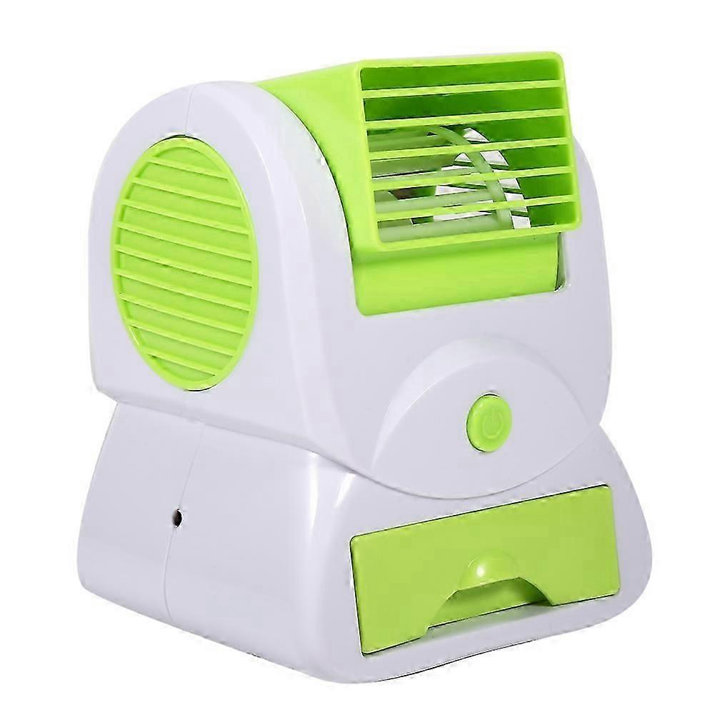 Mini USB Desk Bladeless Fragrance Cooling Fan Battery Powered Handheld Air Conditioner Green x