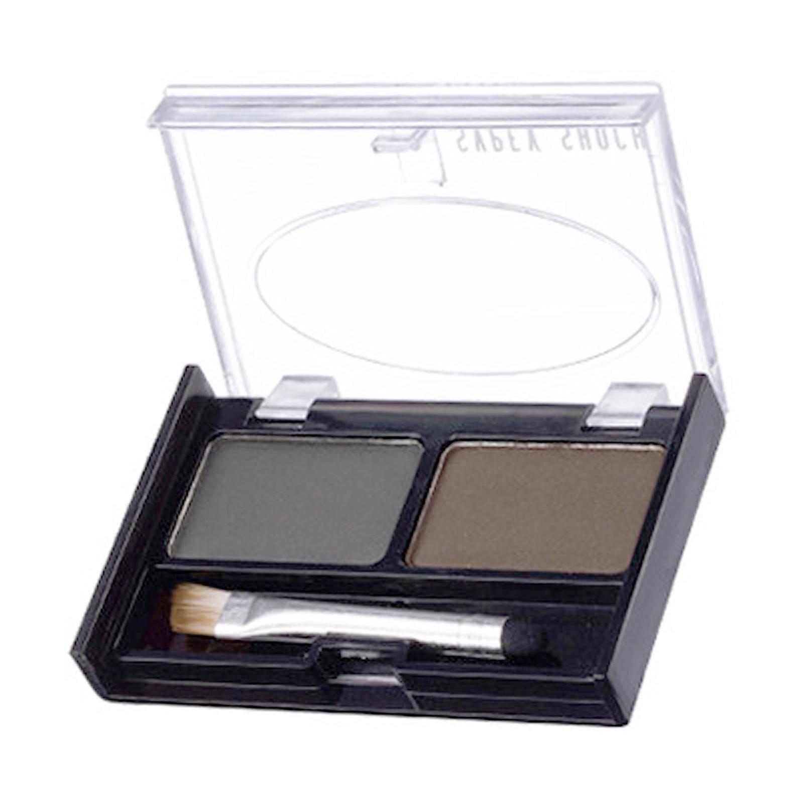 Light Coffee and Brown 2 Colors Waterproof Sweatproof Long Lasting Brow Powder with Eyebrow Brush