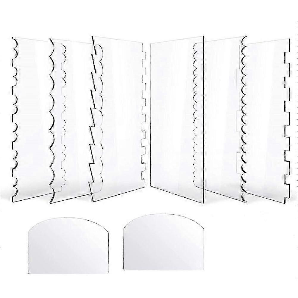 Acrylic Cake Scraper Cake Decor Comb, With Smoother Scraper For Cake