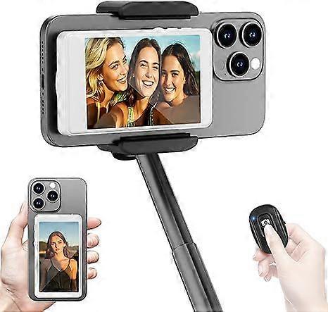 Wireless Selfie Monitor Screen for Smartphones, 1800mAh with Bluetooth Remote, 3-Level Brightness & Wide Screen Mode, Using Rear Camera for Selfie Vlo