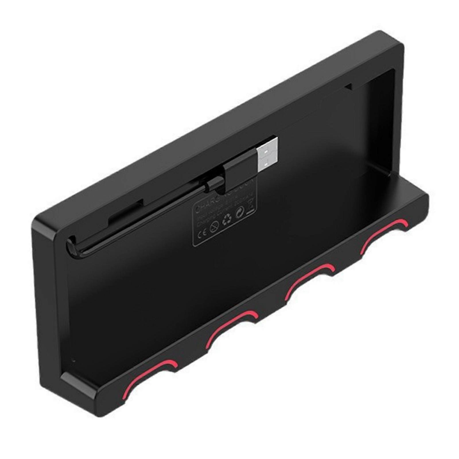 4 in 1 Charger Charging Dock Station for Switches Controllers Power Supply Featuring Color Lighting Multicolor