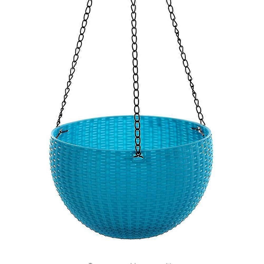 סל תלוי עציץ פלסטיק ראטן גן תלייה לצמחים פנימיים וחיצוניים