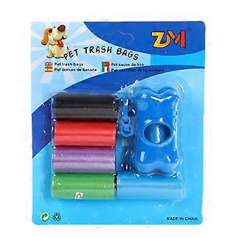 Dog Poop Pickup Bags Pet Waste Bag Dispenser Set for Dog Pooper Multi-Purpose Pet Walking Disposable Bags with Holder  Red