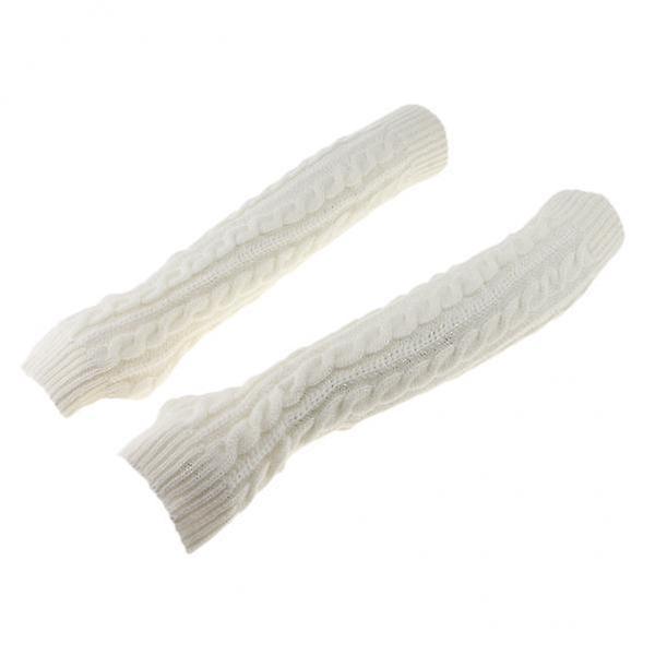 2x Long Gloves Knitted Fingering Warmers