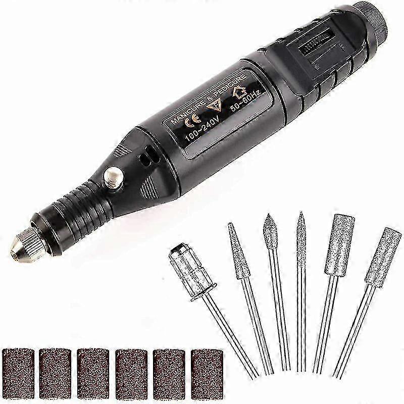 2025 Electric with 6 bits Black nail file