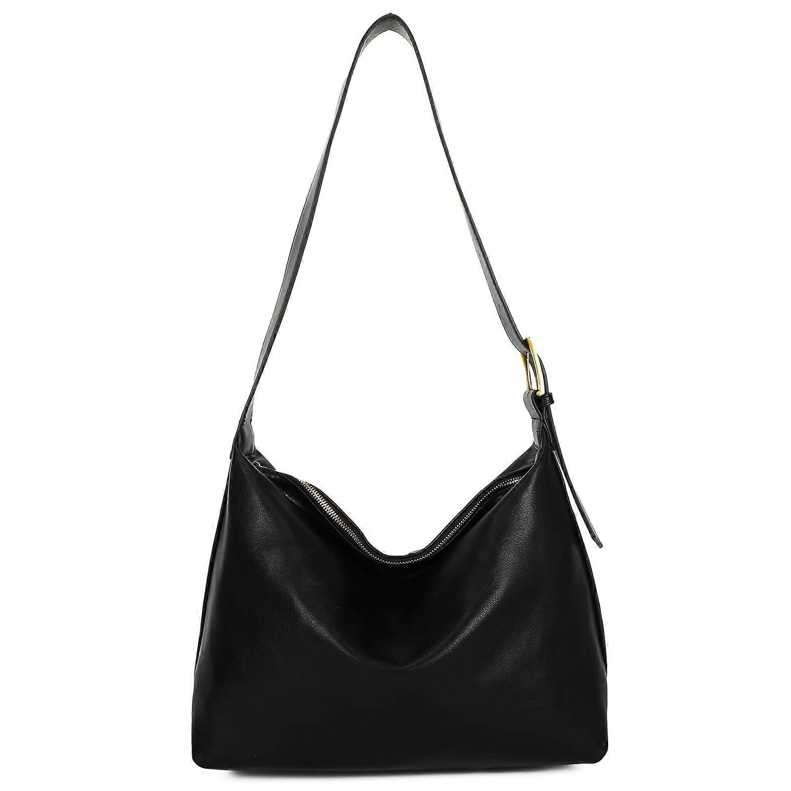 Hobo Crossbody Bag for Women Soft Leather Shoulder Purse Casual Tote Handbag with Adjustable Strap and Multiple Pockets