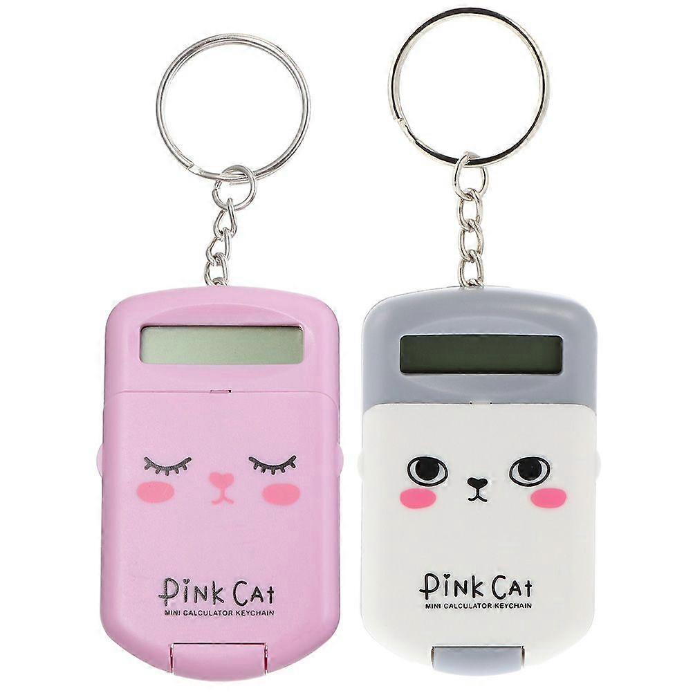 Lot de 2 mini-calculatrices porte-clés de dessin animé
