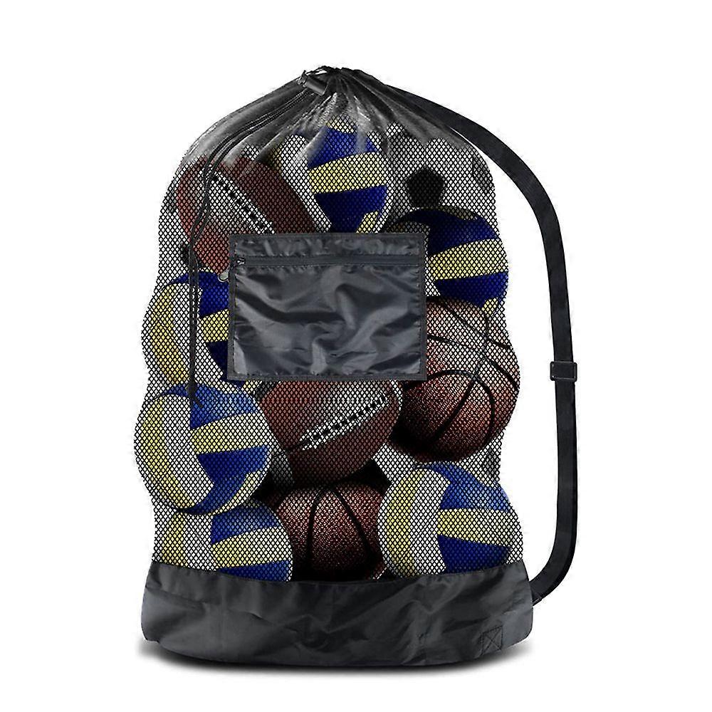 Extra Large Ball Net Large Ball Bag Net Ball Bag Football Mesh Bag for 10-15 Balls Multi-Purpose Sports Net Bag with Drawstring and Shoulder Strap Bal