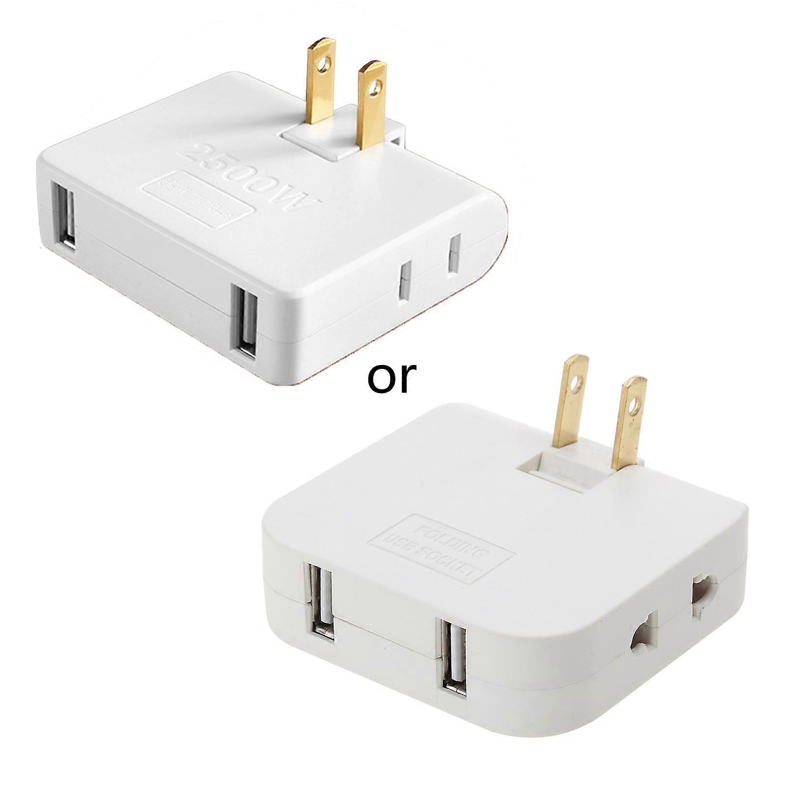 180 Degree Extension Plug USB Adapter 2-prong Swivel Socket Converter US Plug 1 to 3/4 Ways Power Socket Slim Durable