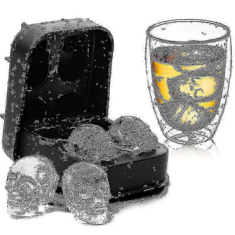 Interesting 3d Ice Silicone Mold Skull Shaped Ice Cocktail Whiskey
