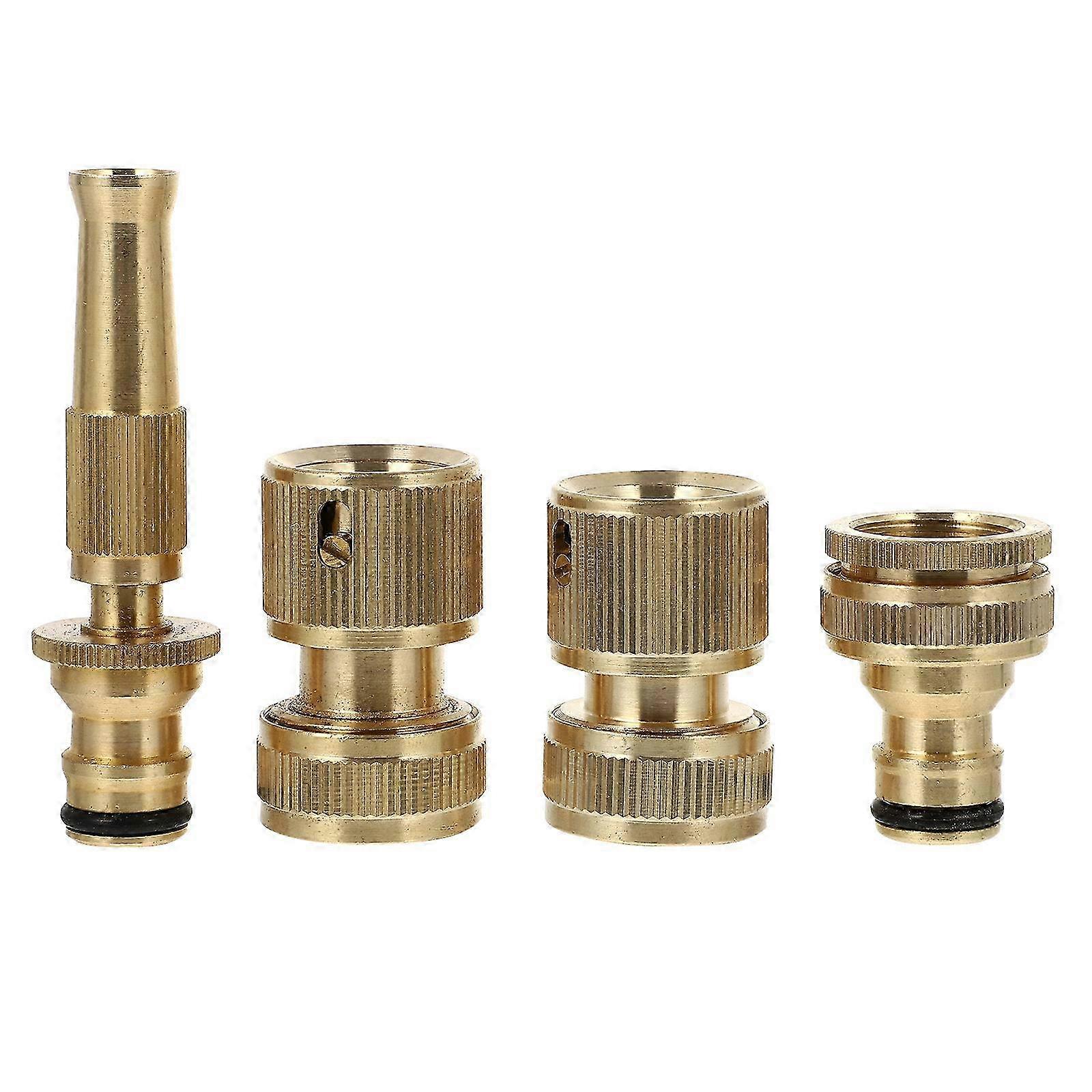 銅ホースノズルセット - 調整可能な屋外水噴霧器 8.3X2.3cm ゴールデン