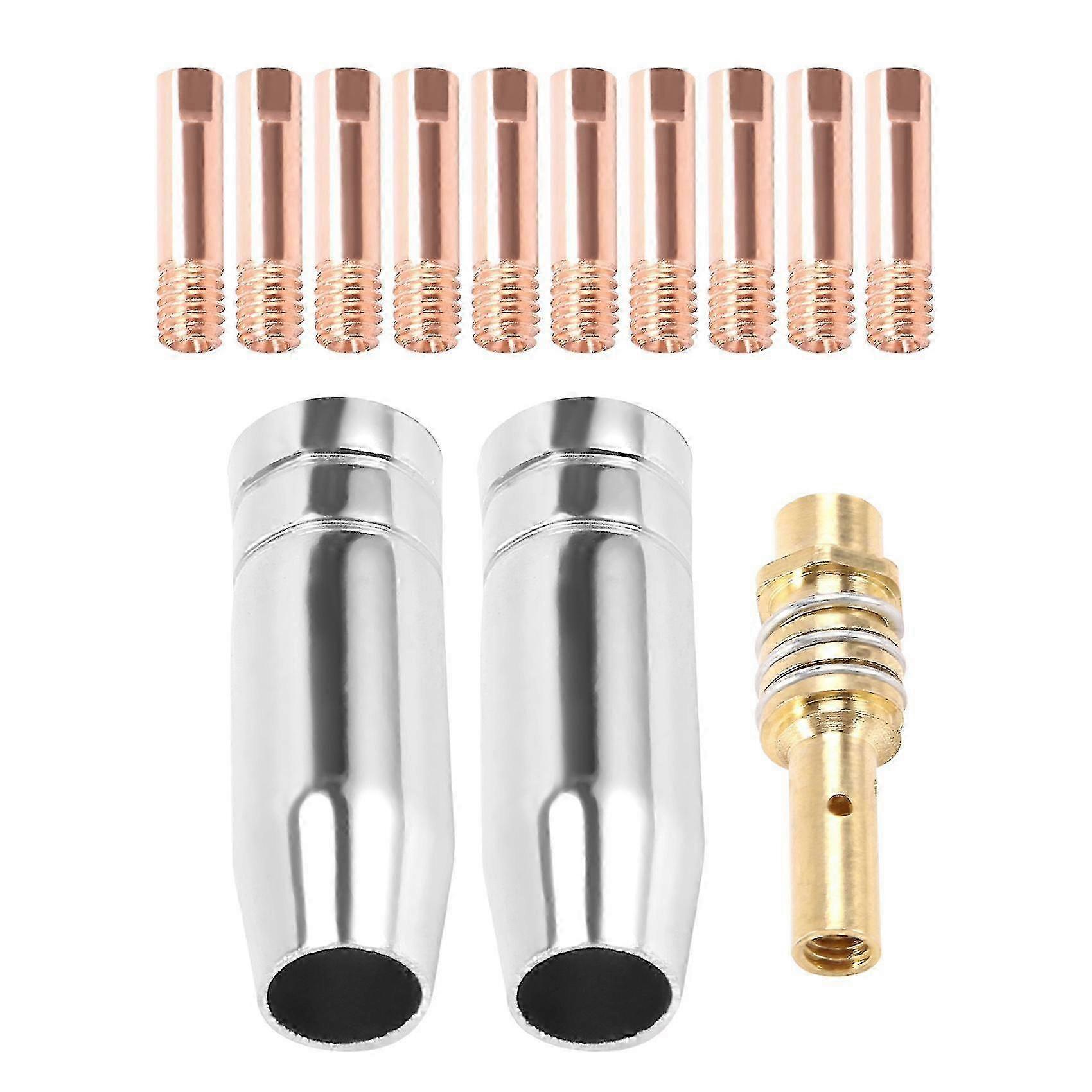 13pcs MIG Welding Torch Nozzle Tip Holder Kit Compatible with 14AK/15AK, 0.9mm Gas Nozzle Tips