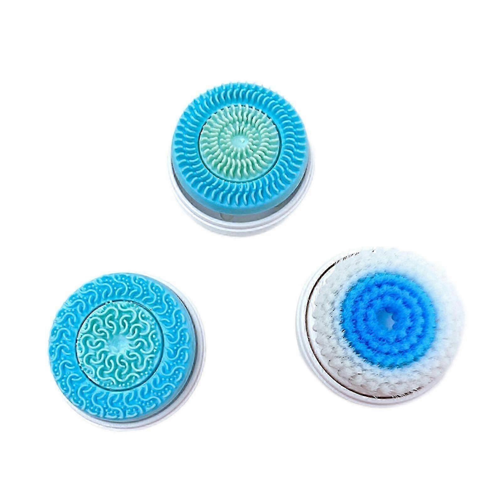 3pcs Replaceable Face Brushes Heads For Electric Cleanser Remove Dirt Blue