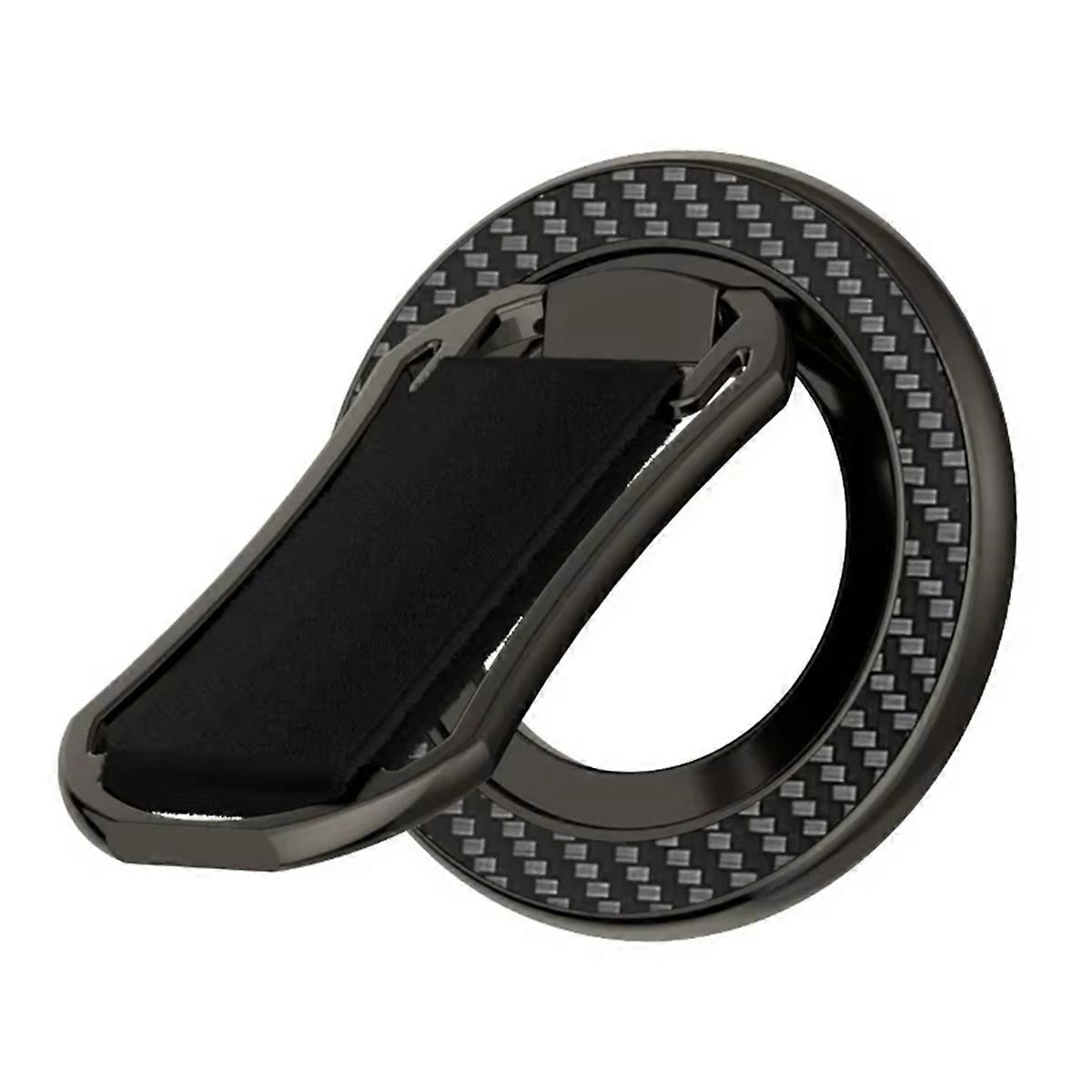 Magnetic Phone Holder for 360 Degree Rotation Double Magnet Finger Ring Stand for 14 15 16 Black