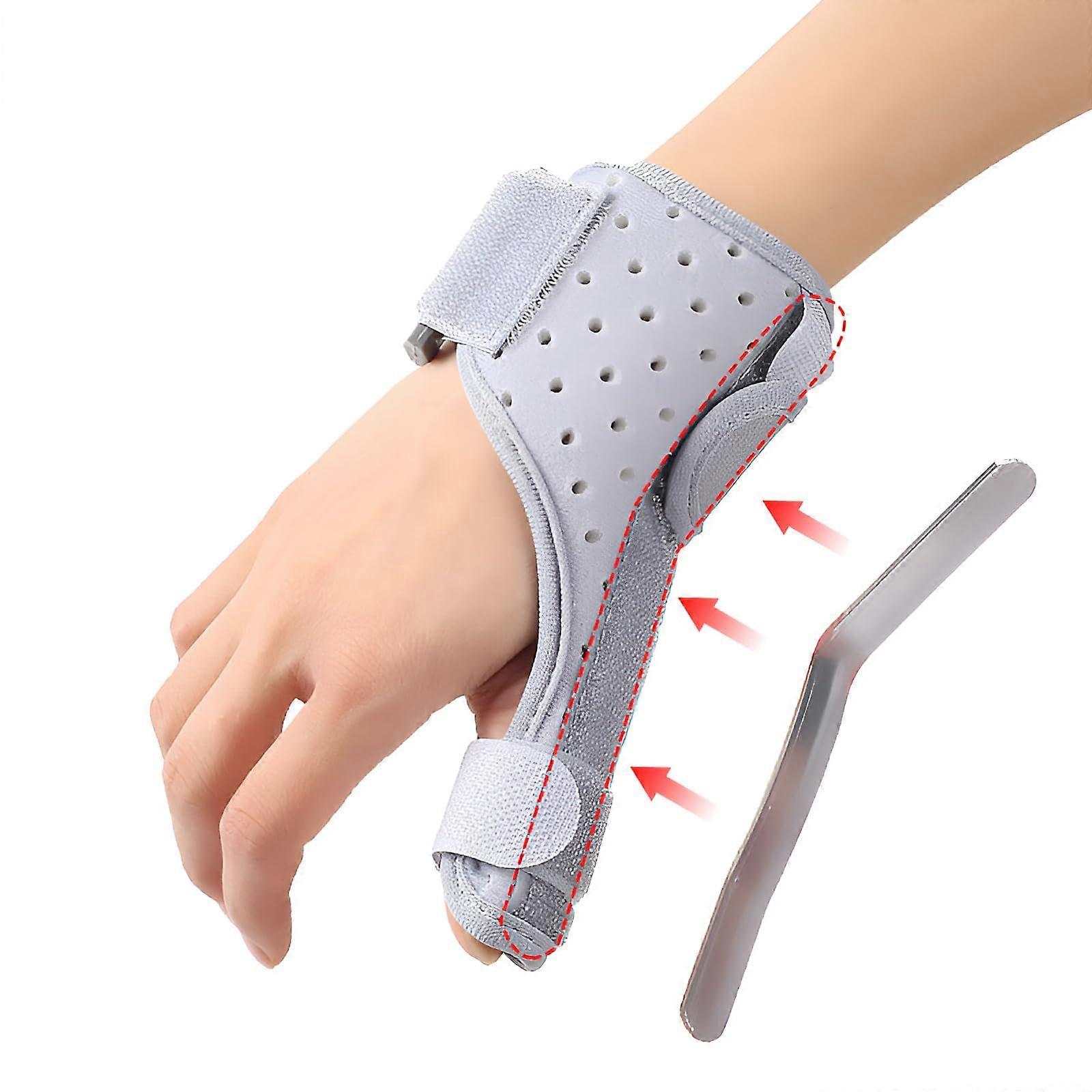 Thumb Splint for Right Left, Thumb Brace with Metal Splints, Rhizarthrosis Thumb Brace for Arthritis, Tendonitis, Spra (Grey)
