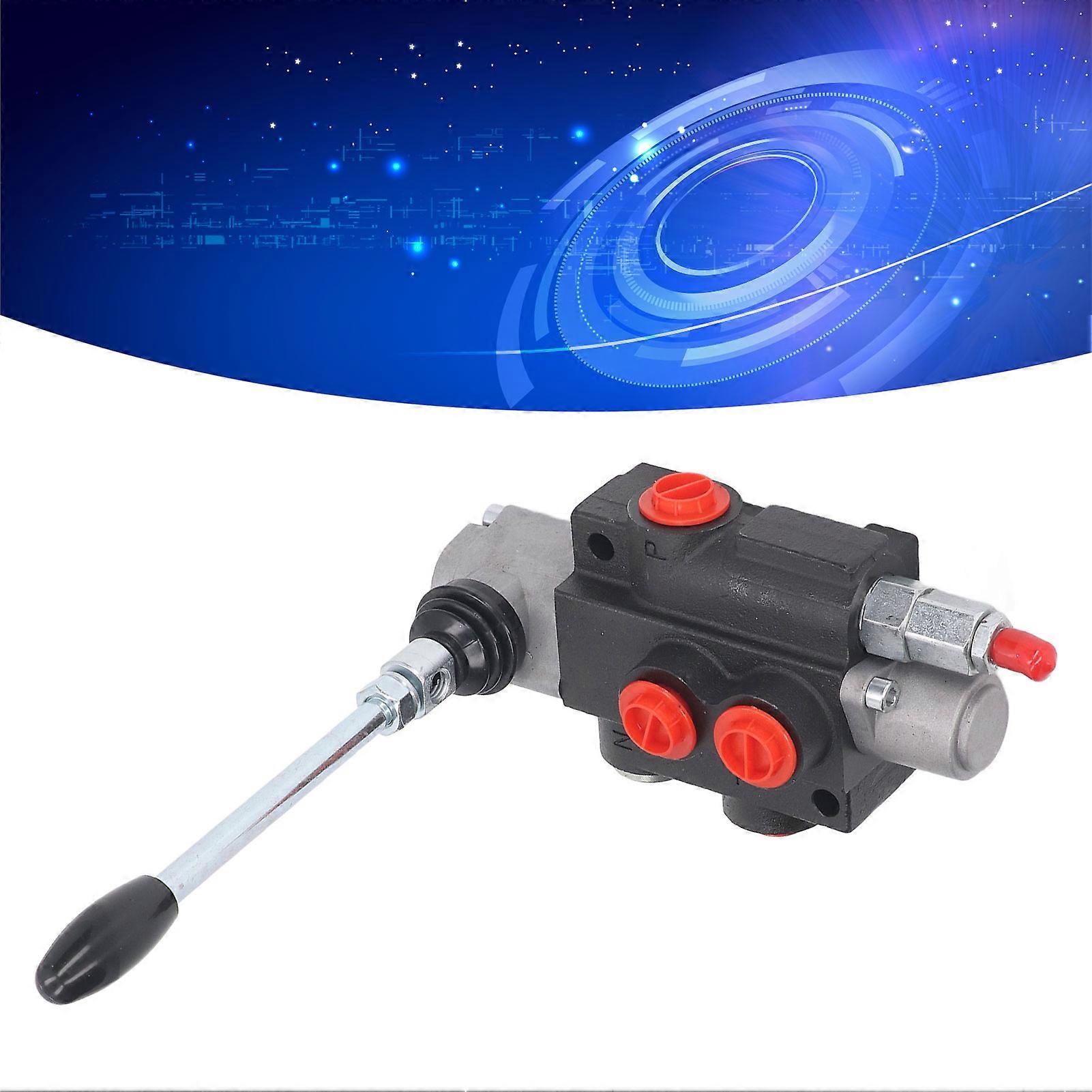 Hydraulic Flow Control Valve Kit 1 Spool Double Acting with Adjustable Relief Bar Control Handle Tractor Accessory 