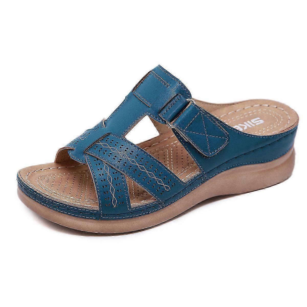 Summer New Women's Sandals Large Size Sewing Thread Slippers zZ
