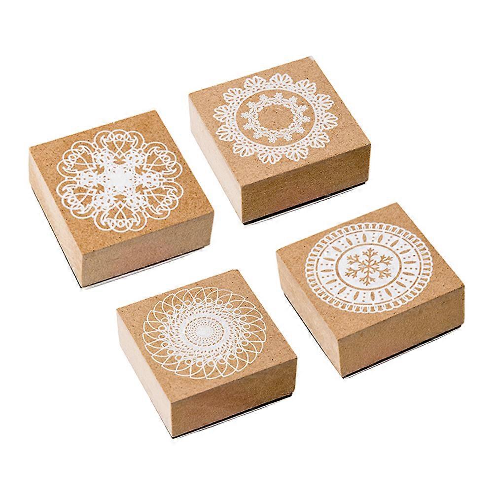 Wood Stamp Planner Stamps Diy Decor Items Round Shape Plastic Material