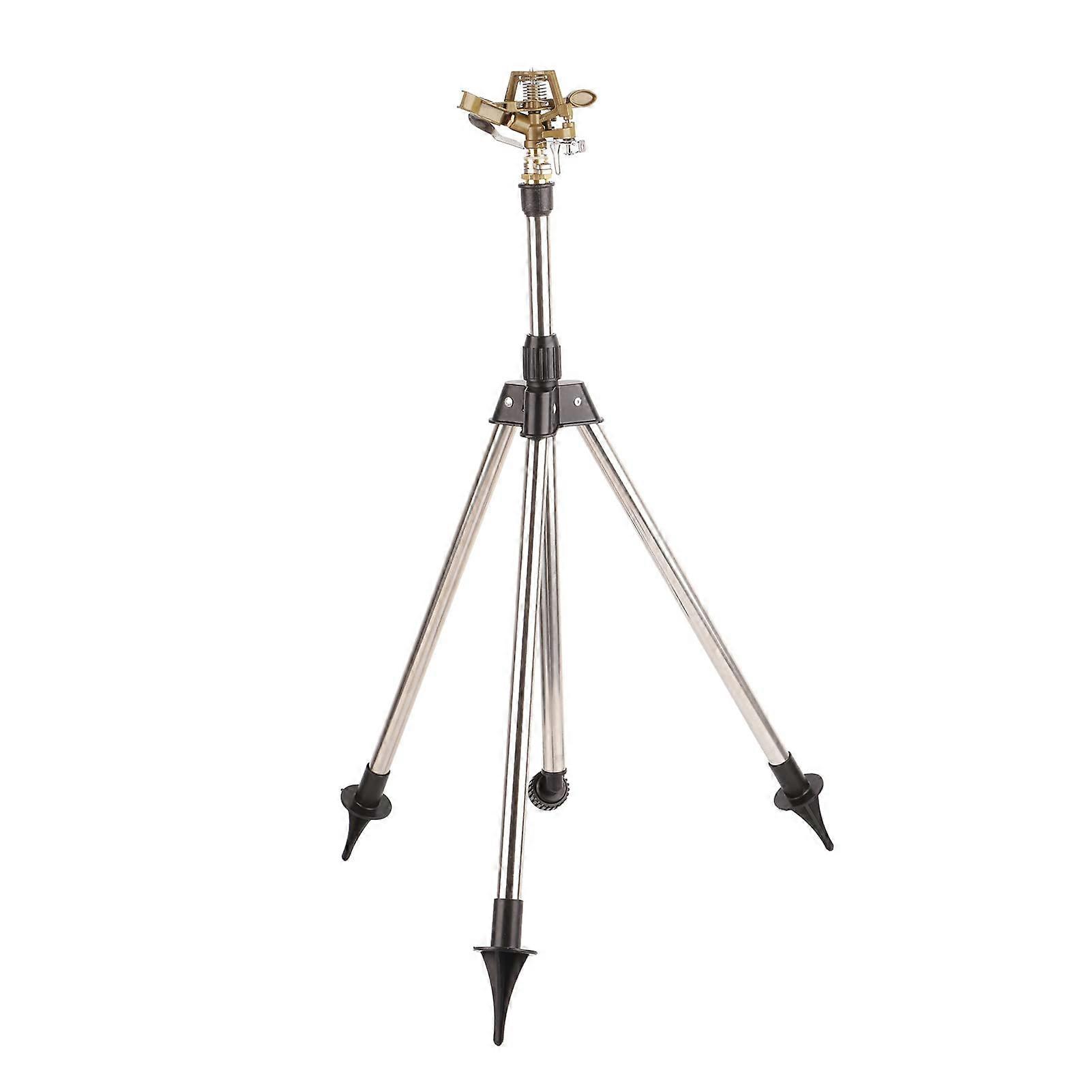 Tripod lawn impact sprinkler, 30 to 360 degrees adjustable, stainless steel