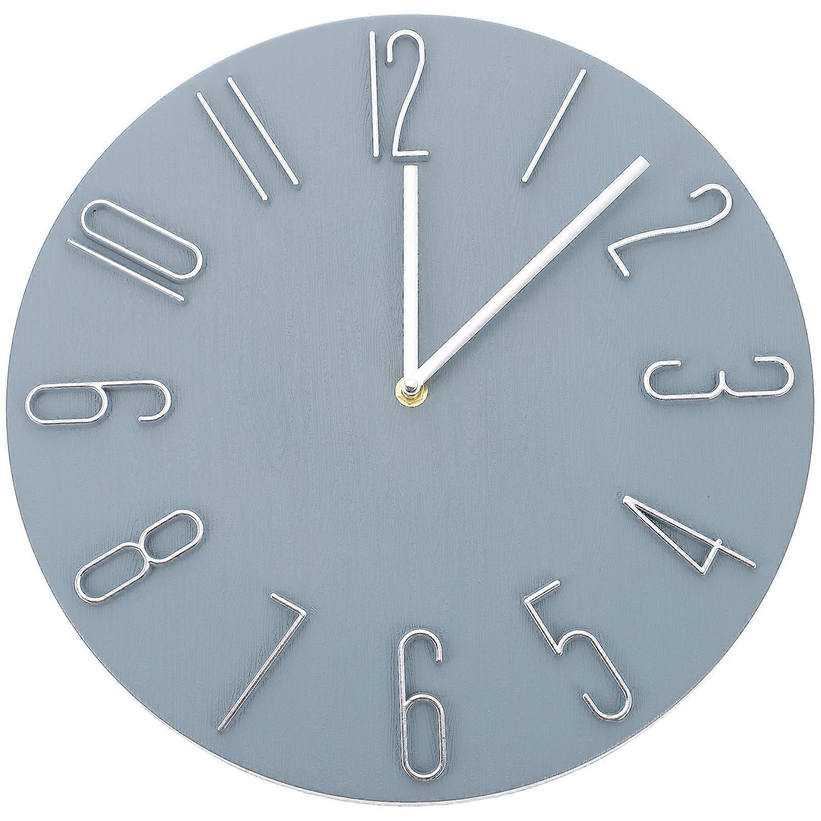 Silent Clocks No Ticking Noise Round Shaped Wall Clock Minimalist Style Home Decor Dark Grey 35X2CM Battery Operated 1Pack