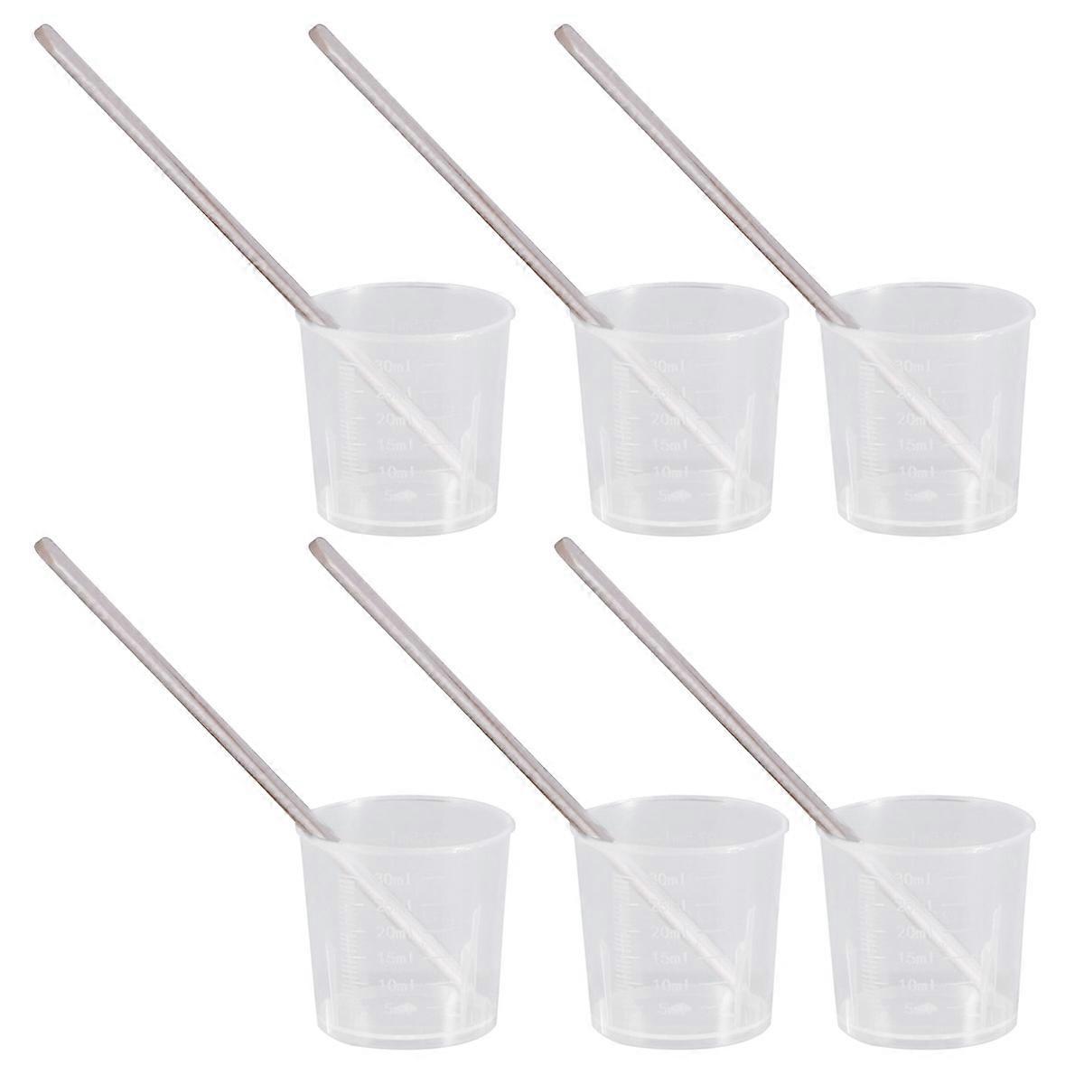 Resin Mixing Tools Epoxy Kit Graduated Cups and Stirring Sticks Transparent for DIY Projects 30ml Plastic 100Pcs
