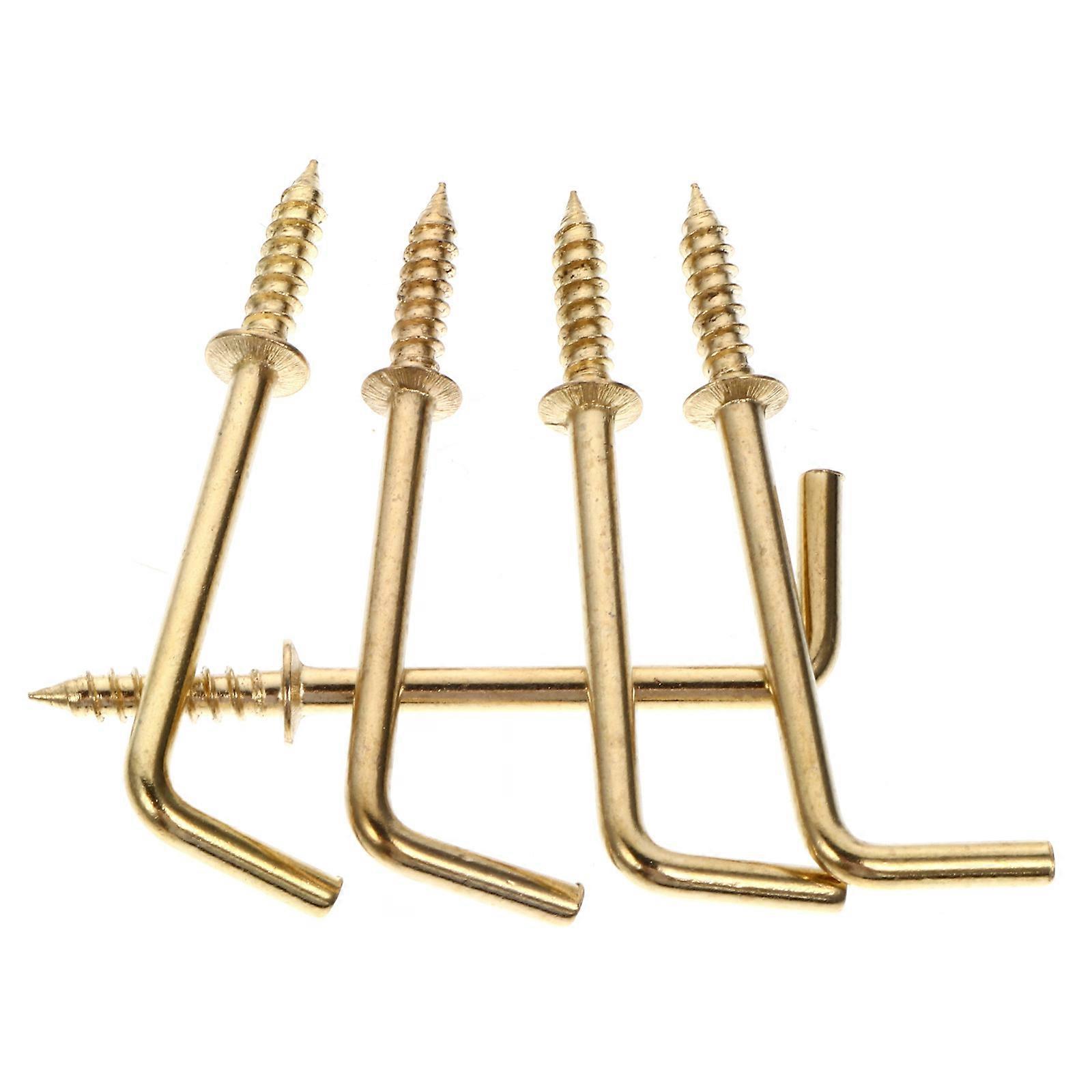 Self-Tapping Screws Set Hanging Objects L Shape Golden 5.3x1.7x0.32cm Copper Plating 100Pcs