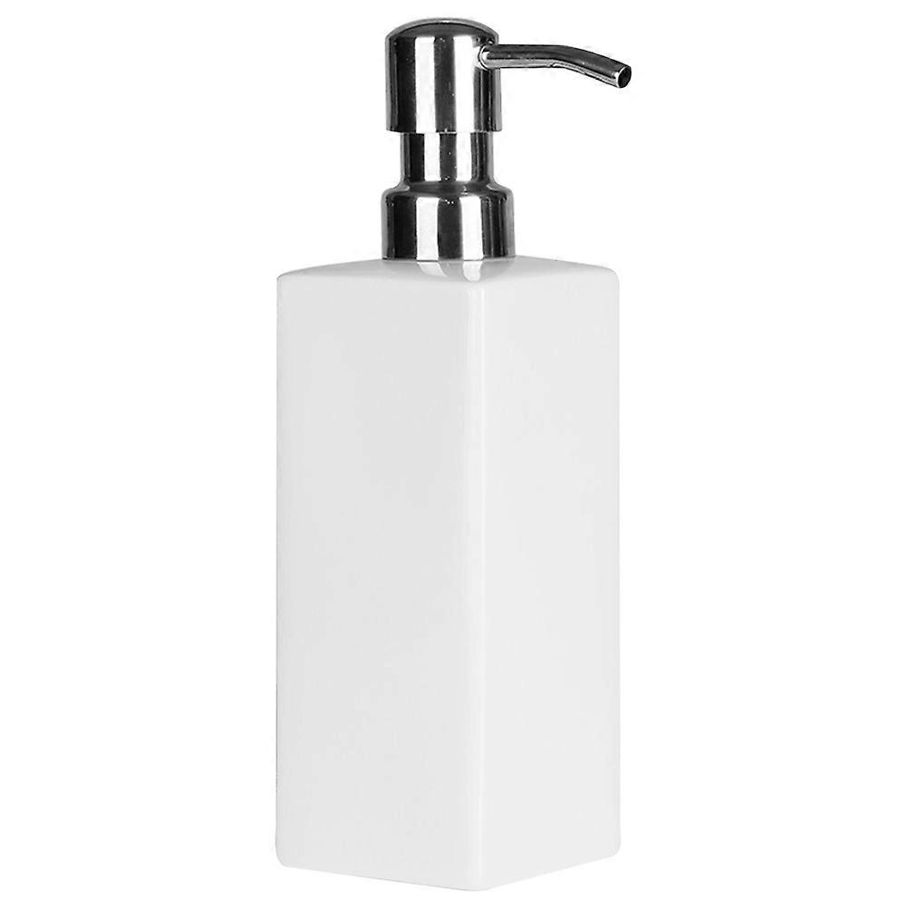 Shampoo Pump Bottle Reusable Shampoo Bottles Liquid Storage Round Shape Camping 400ml Ceramic 1Pack