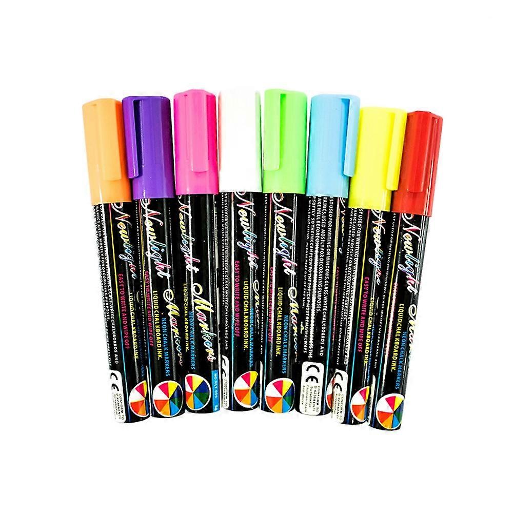 Erasable Liquid Chalk Markers 6mm Tip For Advertising And DIY Projects Assorted Neon Colors 8Pcs