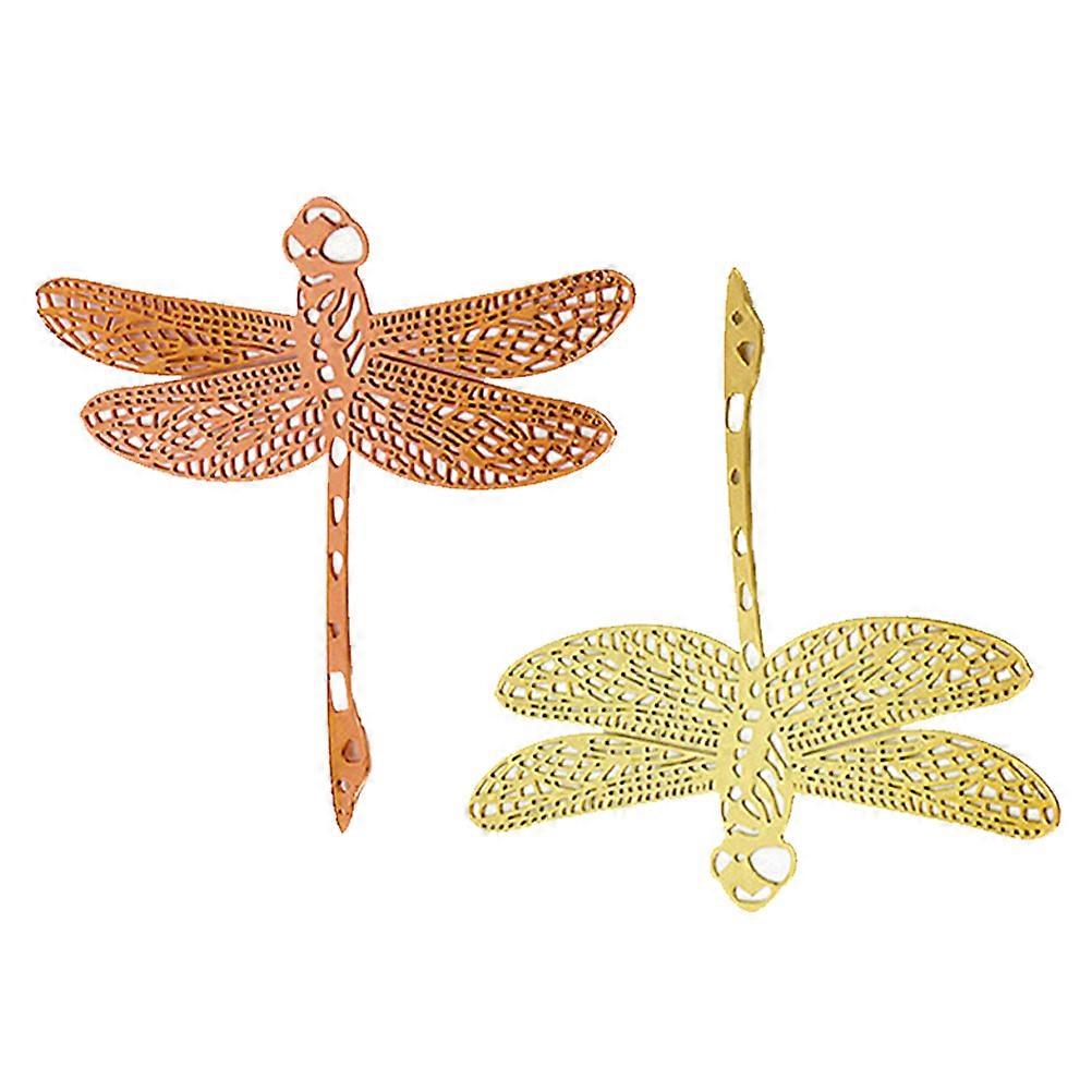 Lesezeichen aus Metall, Libellenform, 2 Stück, Gold