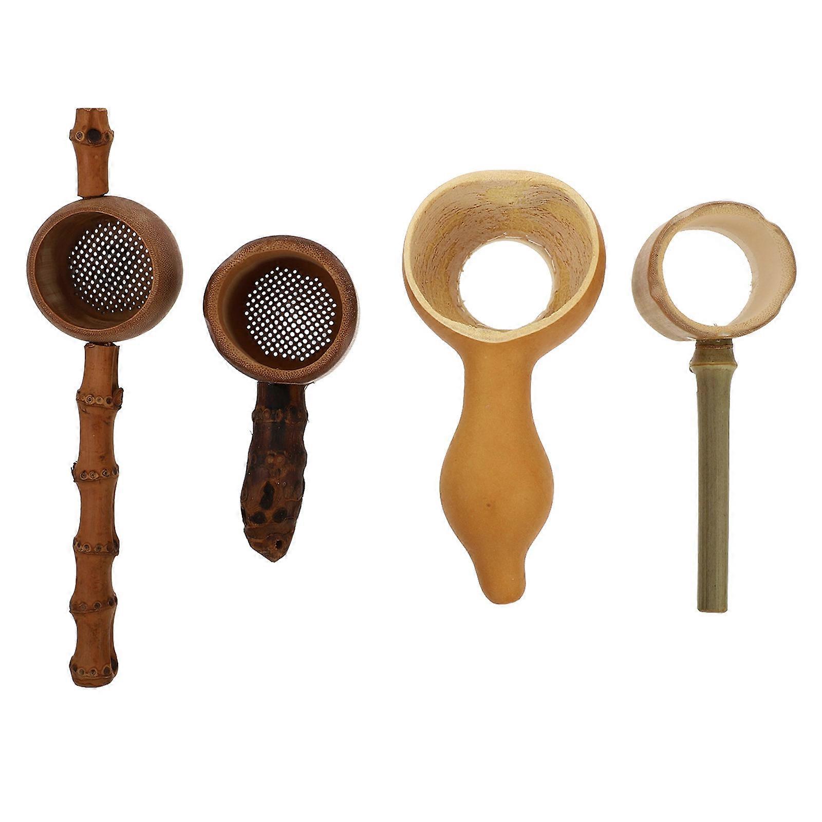 Tea Ceremony Tools Bamboo Japanese Style Residues Separation Assorted Color 4Pcs