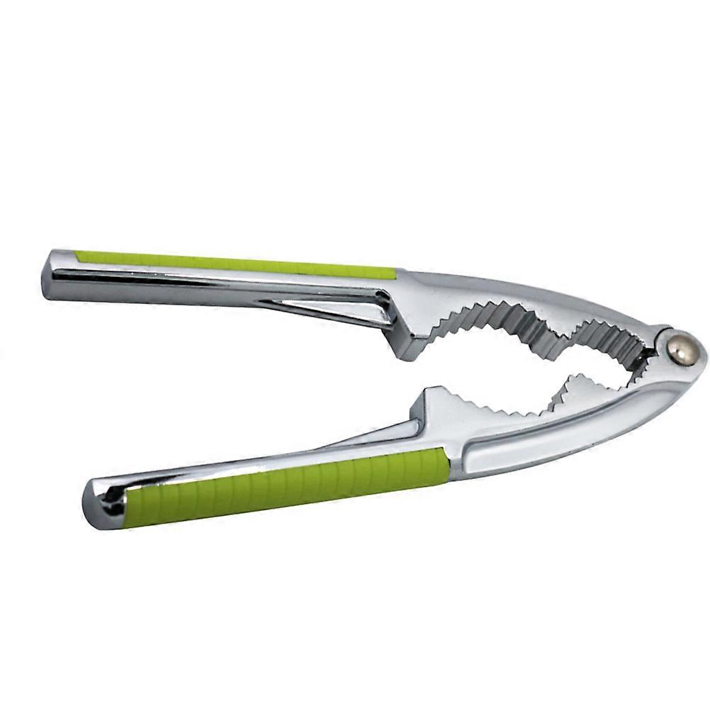 Walnut Opener with Sturdy Metal Construction for Easy Nut Cracking and Comfortable Nonslip Green Handle