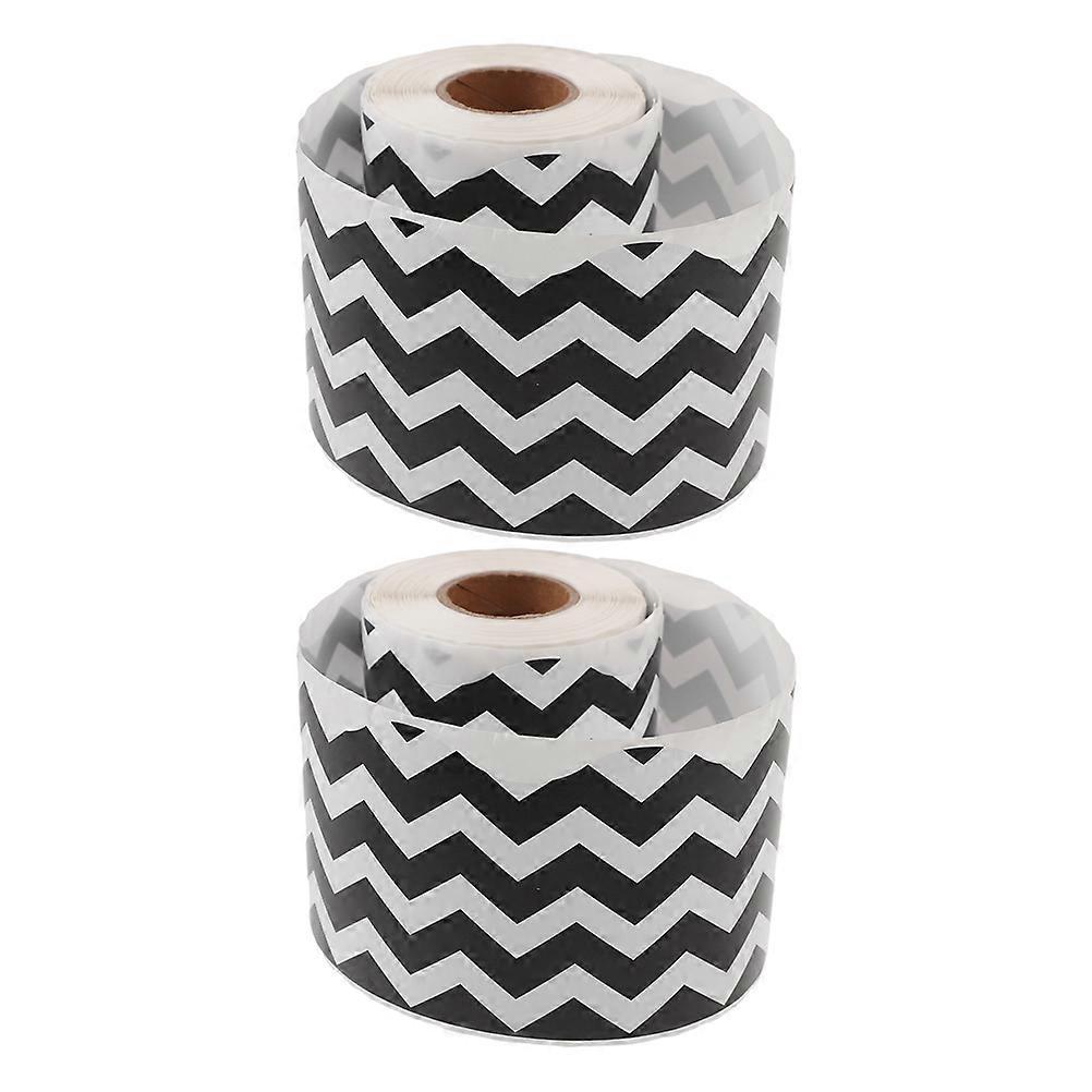 Bulletin Board Border Decorative Strip Multi Color Minimalist Style Wear Resistant 2 Rolls