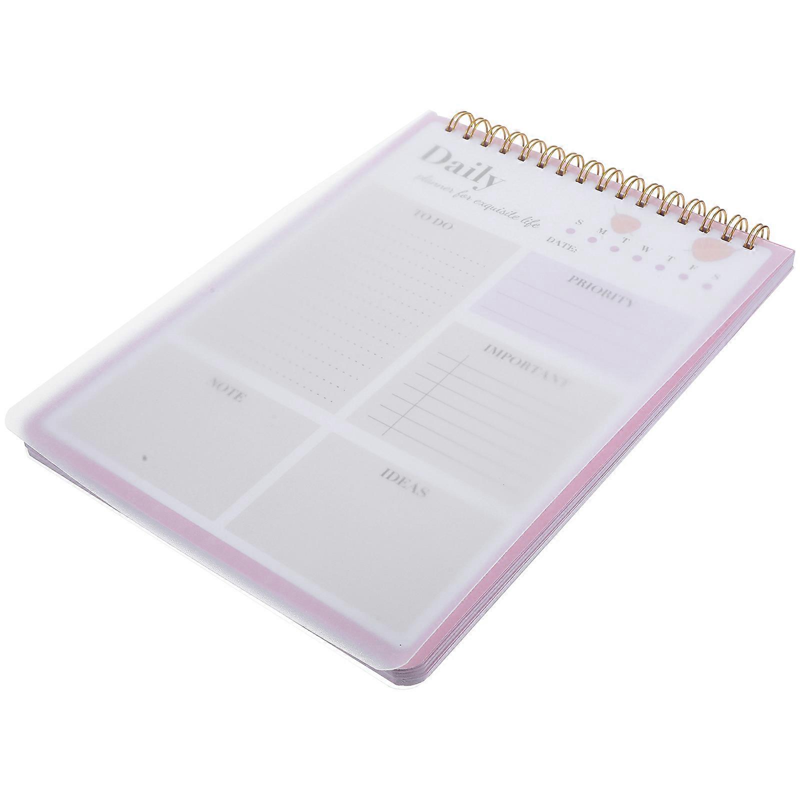 Daily Task Notepad Planner Time Management To-Do List Schedule Planning Memo Recording Rectangular Pink 22.5X15.5X2CM 1Pcs