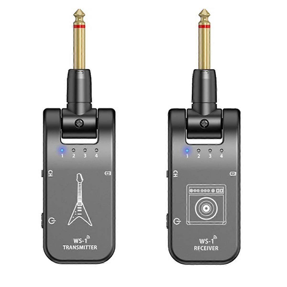 2.4G Wireless Guitar Transmitter Receiver Guitar System 48K/24bit Real-Time Transmission Rotatable