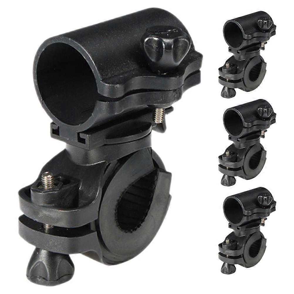 Bike Flashlight Mount Clip Secure Flashlight Adjustable Angle Night Riding Lighting ABS 10.00X5.00X3.50CM 4Pcs