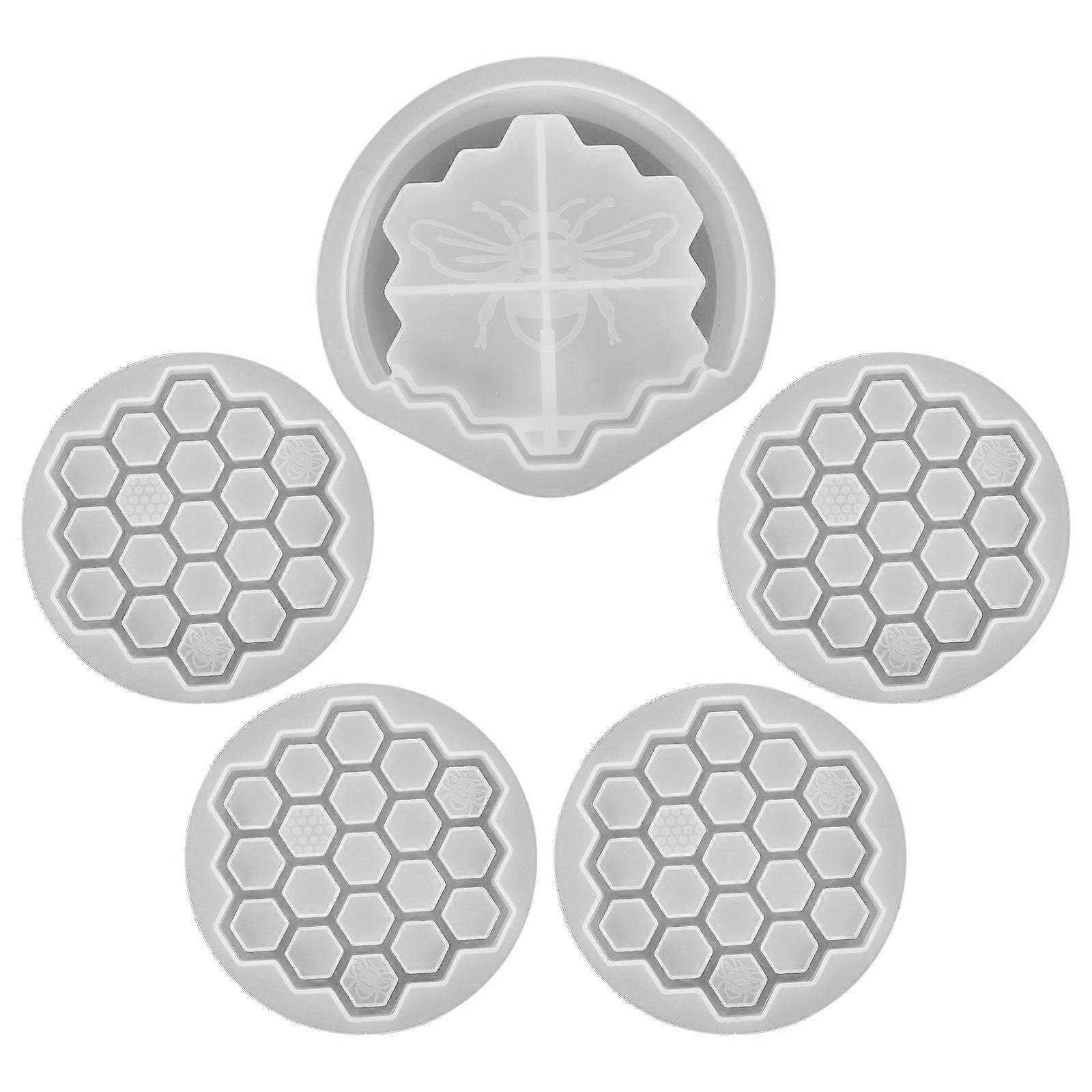 Honeycomb Silicone Beverage Mug Coaster Set for Home Use